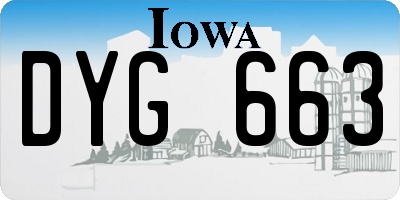 IA license plate DYG663