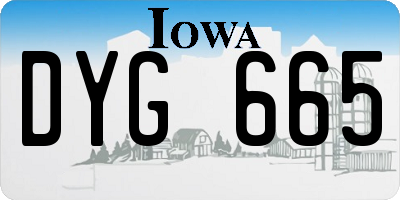 IA license plate DYG665