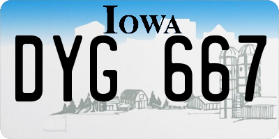IA license plate DYG667