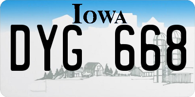 IA license plate DYG668