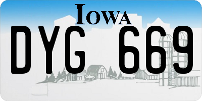 IA license plate DYG669