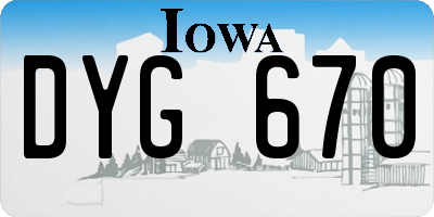 IA license plate DYG670