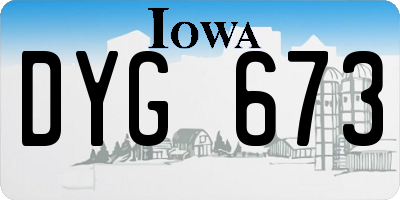 IA license plate DYG673