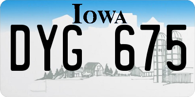 IA license plate DYG675