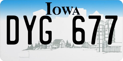 IA license plate DYG677