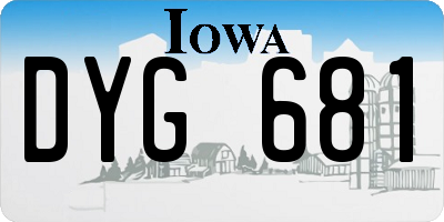 IA license plate DYG681