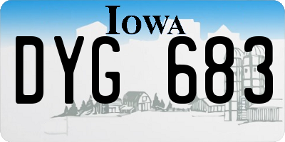 IA license plate DYG683