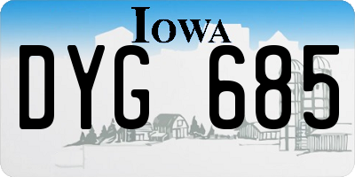 IA license plate DYG685