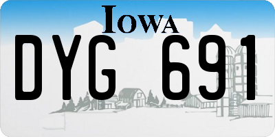 IA license plate DYG691