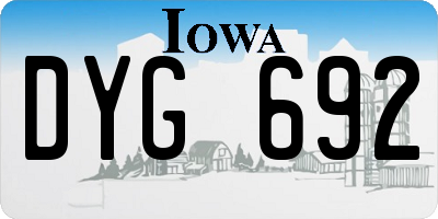IA license plate DYG692
