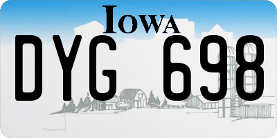 IA license plate DYG698