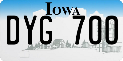 IA license plate DYG700