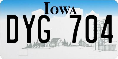 IA license plate DYG704