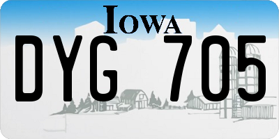 IA license plate DYG705