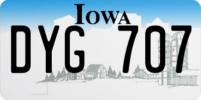 IA license plate DYG707