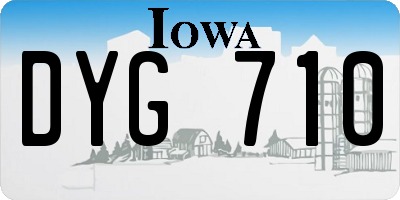 IA license plate DYG710