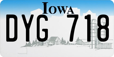 IA license plate DYG718