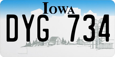 IA license plate DYG734