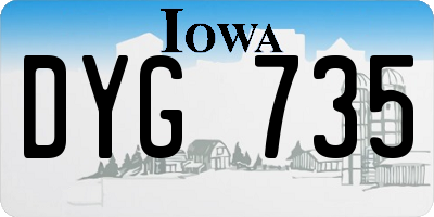 IA license plate DYG735