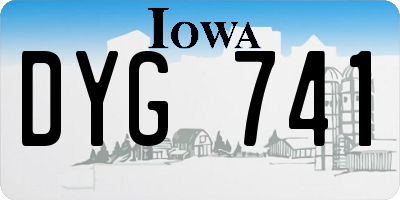 IA license plate DYG741