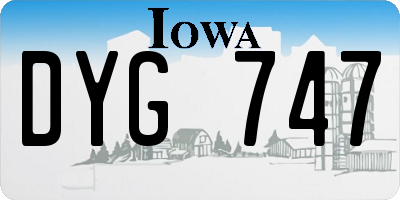 IA license plate DYG747