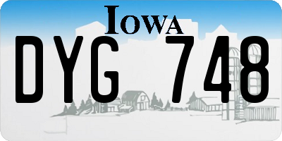 IA license plate DYG748