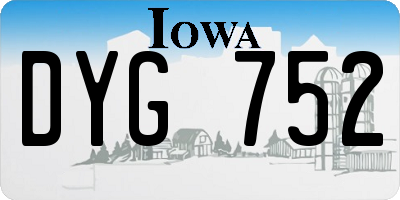IA license plate DYG752