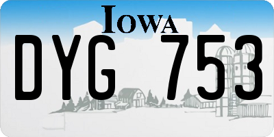 IA license plate DYG753