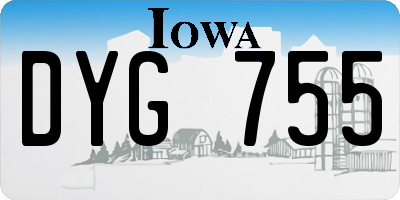 IA license plate DYG755