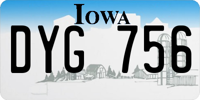 IA license plate DYG756