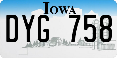 IA license plate DYG758