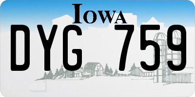 IA license plate DYG759