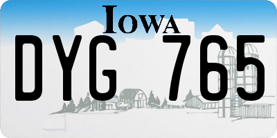 IA license plate DYG765