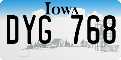 IA license plate DYG768