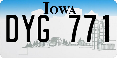 IA license plate DYG771