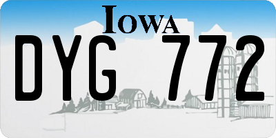 IA license plate DYG772