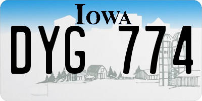 IA license plate DYG774
