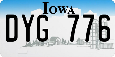 IA license plate DYG776