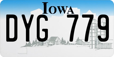 IA license plate DYG779