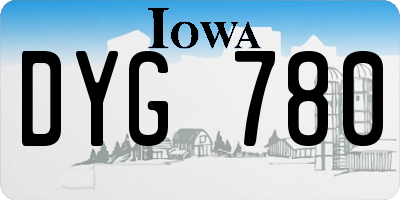 IA license plate DYG780