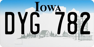 IA license plate DYG782