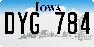 IA license plate DYG784