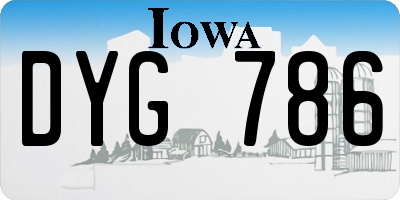 IA license plate DYG786