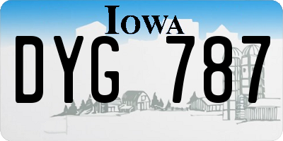 IA license plate DYG787