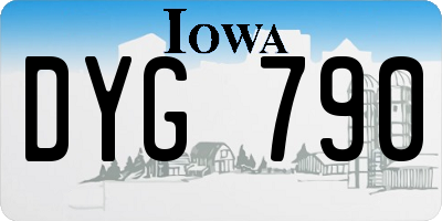 IA license plate DYG790