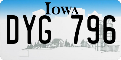 IA license plate DYG796