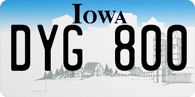 IA license plate DYG800