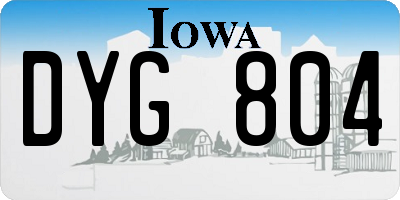 IA license plate DYG804