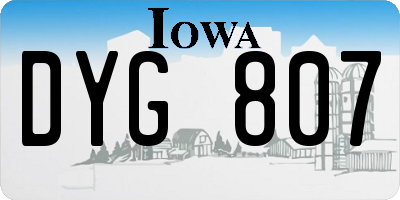 IA license plate DYG807