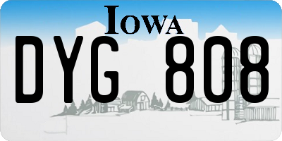IA license plate DYG808